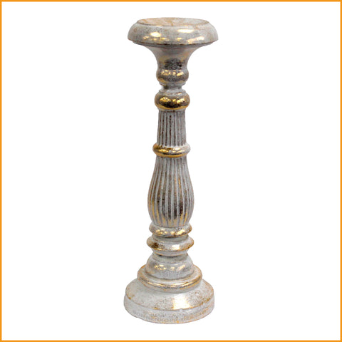KERZENSTÄNDER - KERZENHALTER - HOLZ - weiß & gold - Orient