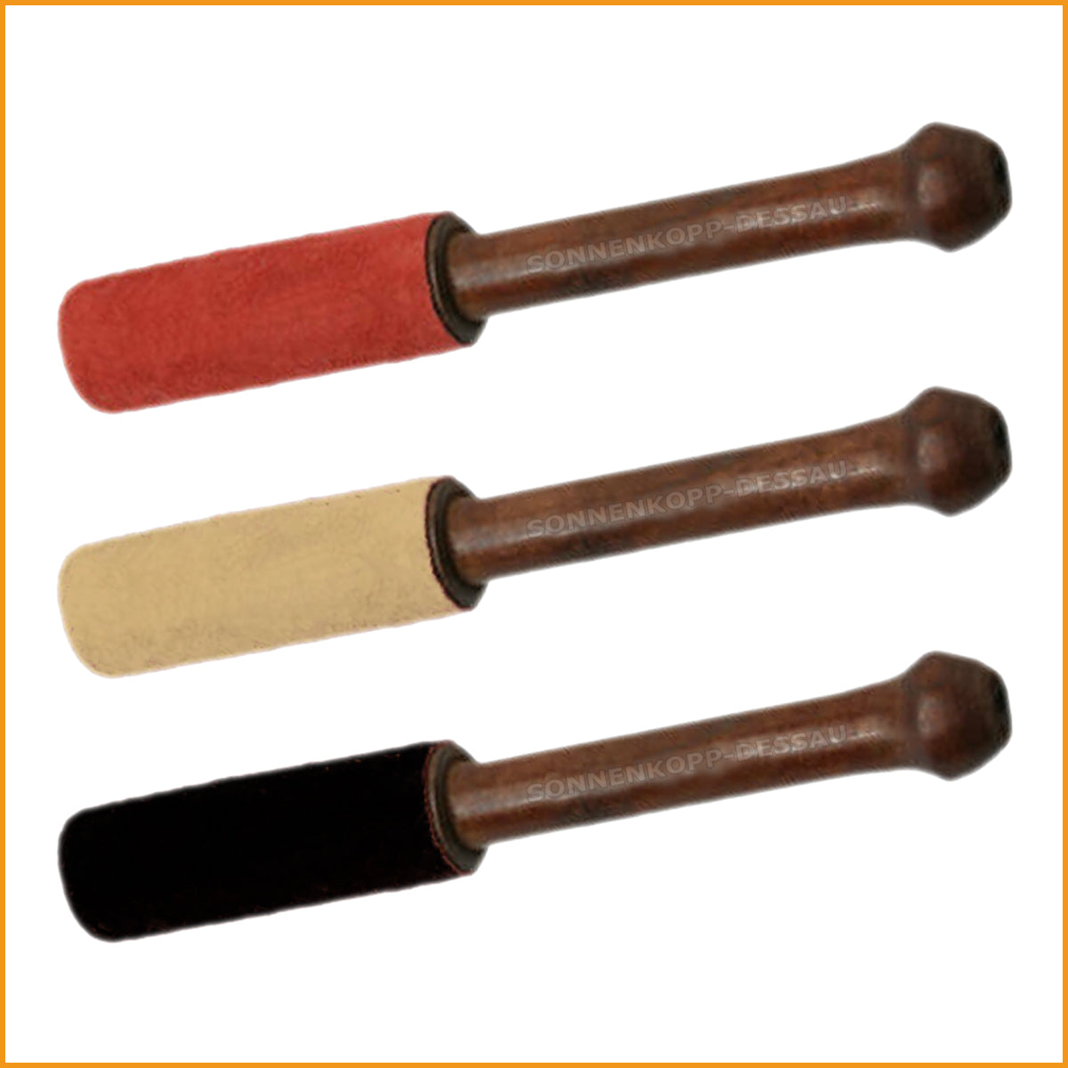 Klöppel für Klangschale klein - Holz Klöppel mit Wildleder - Schlägel