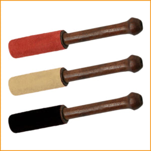 Klöppel für Klangschale klein - Holz Klöppel mit Wildleder - Schlägel