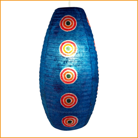 Ovale Lokta Papierlampe - blau - Orissalampe