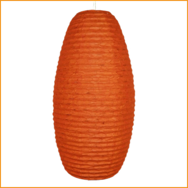 Ovaler Lokta Papierlampenschirm, Hängelampe - orange