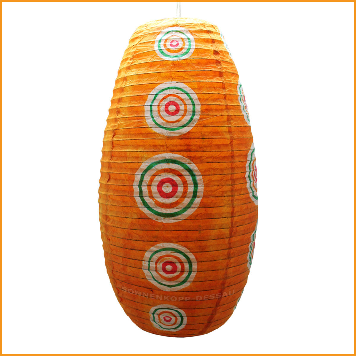Ovaler Lokta Papierlampenschirm - orange - Orissa Lampe