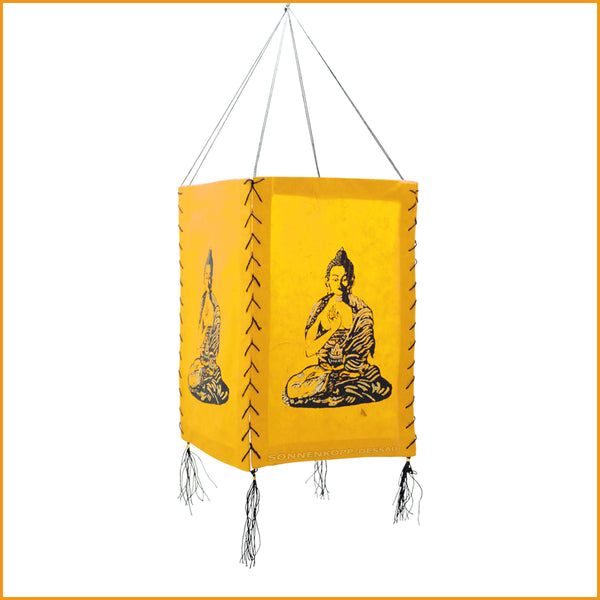 Lokta LAMPENSCHIRM - Buddha - gelb - Lampe