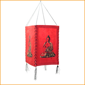 Lokta Papier LAMPE - Buddha - rot - Lampenschirm