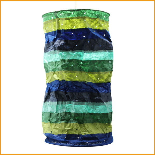 Papierlampenschirm - Lokta Lampe - blau-grün-Töne - Lampen