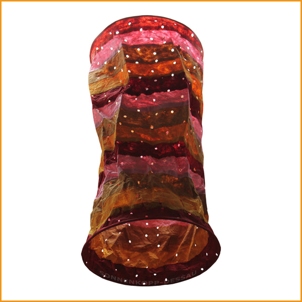 Sonnen Lampe aus hangeschöpftem Papier | Papierlampenschirm rot orange