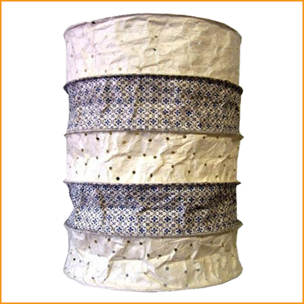 PAPIER HÄNGELAMPE - Lokta Papier Lampenschirm - weiß hellblau - Lampe