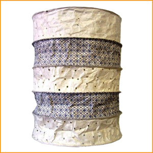 PAPIER HÄNGELAMPE - Lokta Papier Lampenschirm - weiß hellblau - Lampe