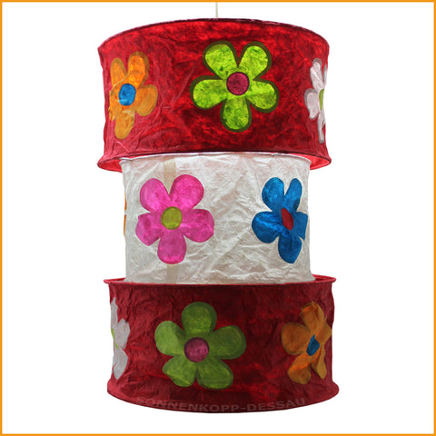 KINDERZIMMERLAMPE - rot mit Blümchen - Blumenlampe