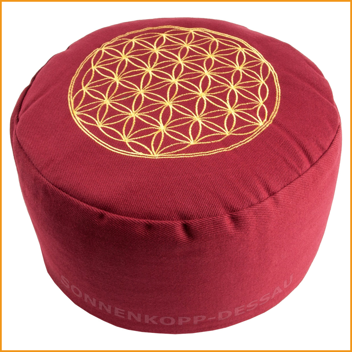 YOGAKISSEN - Meditationskissen - Blume des Lebens - Buchweizen - rot