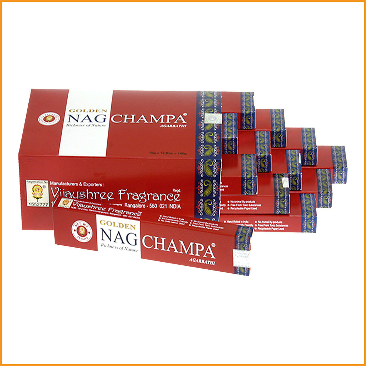 Nag Champa GOLDEN | Räucherstäbchen | Rote Räucherkerzen