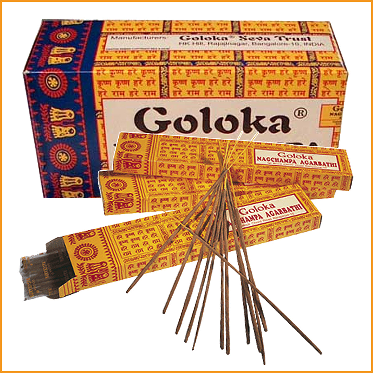 Nag Champa GOLOKA | Räucherstäbchen | Gelbe Nag Champa
