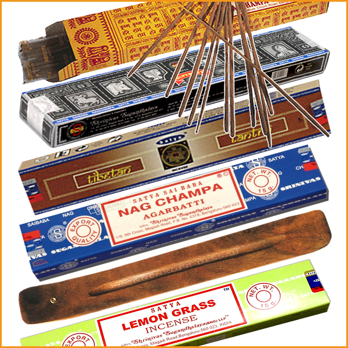 Nag Champa Räucherstäbchen PAKET mit Räucherstäbchenalter