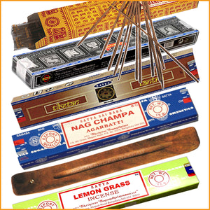 Nag Champa Räucherstäbchen PAKET mit Räucherstäbchenalter