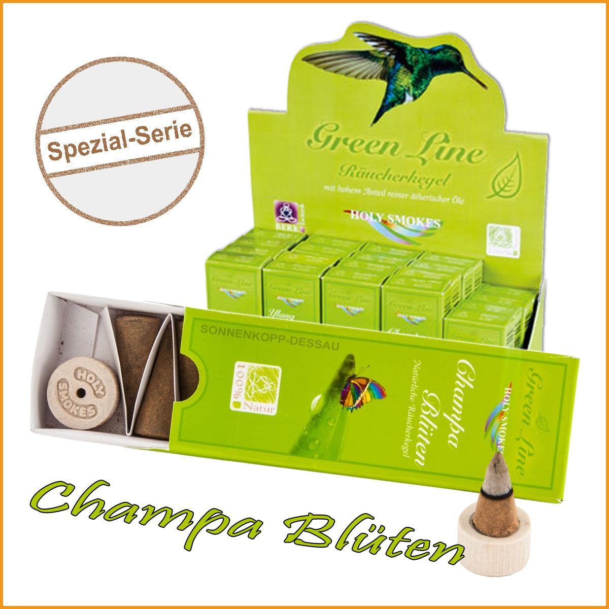 Räucherkegel CHAMPA BLÜTEN - Green Line | Räucher Kegel Champaca