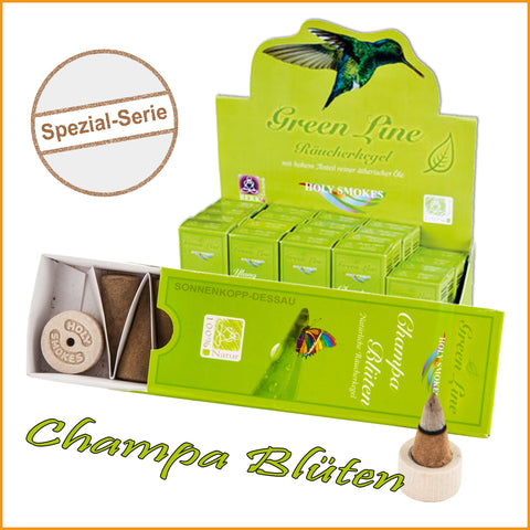 Räucherkegel CHAMPA BLÜTEN - Green Line | Räucher Kegel Champaca