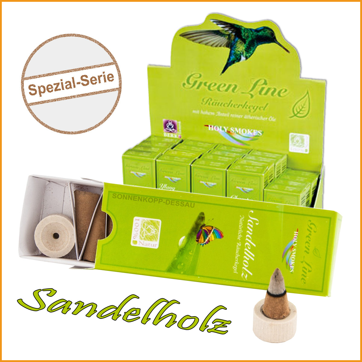 Räucherkegel SANDELHOLZ - Green Line | Räucher Kegel Sandel