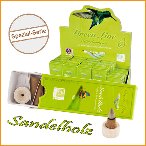 Räucherkegel SANDELHOLZ - Green Line | Räucher Kegel Sandel