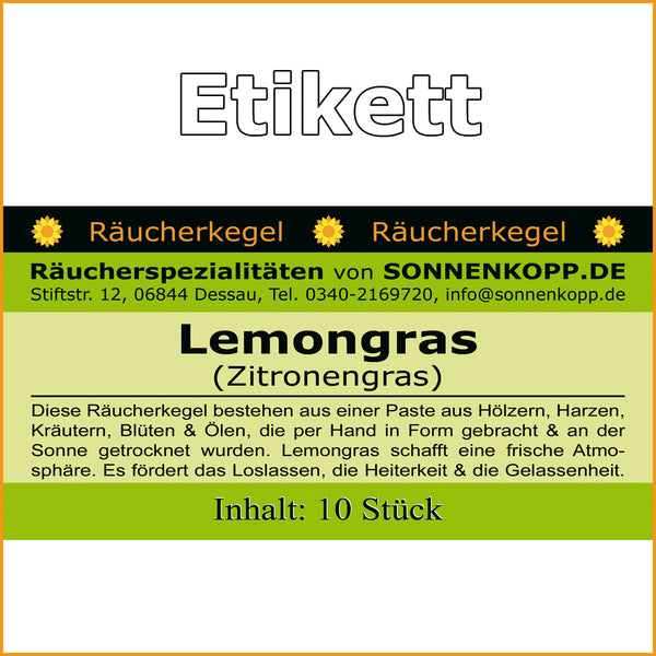 Lemongras Räucherwerk | Räucherspezialität SONNENKOPP Dessau