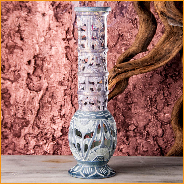 Räucher Halter aus Speckstein | Räucher Turm | Räucher Säule