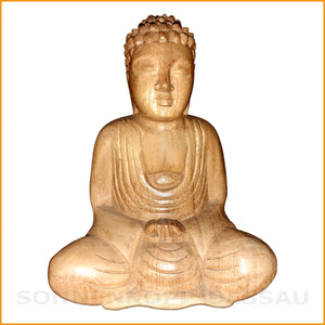 BUDDHA Figur Holz 15 cm | Buddha Skulptur Holz 15 cm