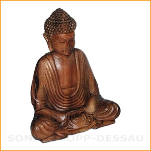 BUDDHA Figur Holz 20 cm | Buddha Skulptur Holz 20 cm