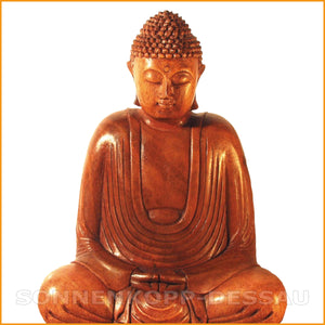 BUDDHA Figur Holz 25 cm | Buddha Skulptur Holz 25 cm