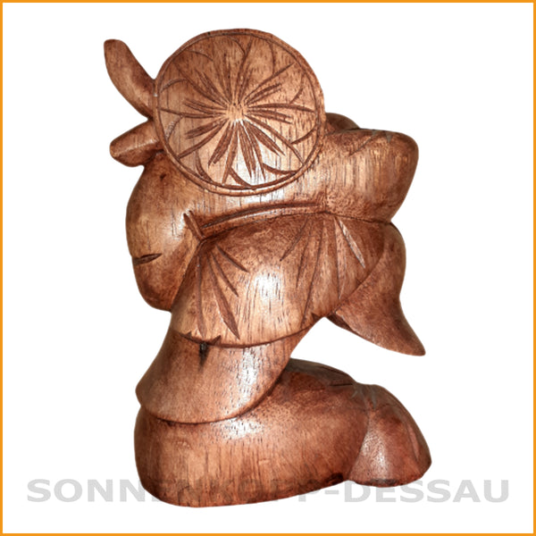 Happy Buddha Holz Figur Skulptur Holzfigur