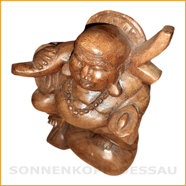 Buddha Holz geschnitzt | lachender Buddha Holz