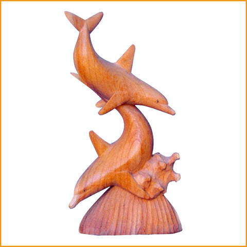 DELFIN PAAR tauchend - Delphin Skulptur - 25 cm
