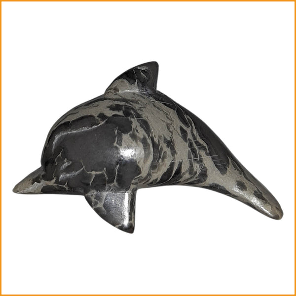 Speckstein Figur, Delfin, ca. 5 - 7 cm