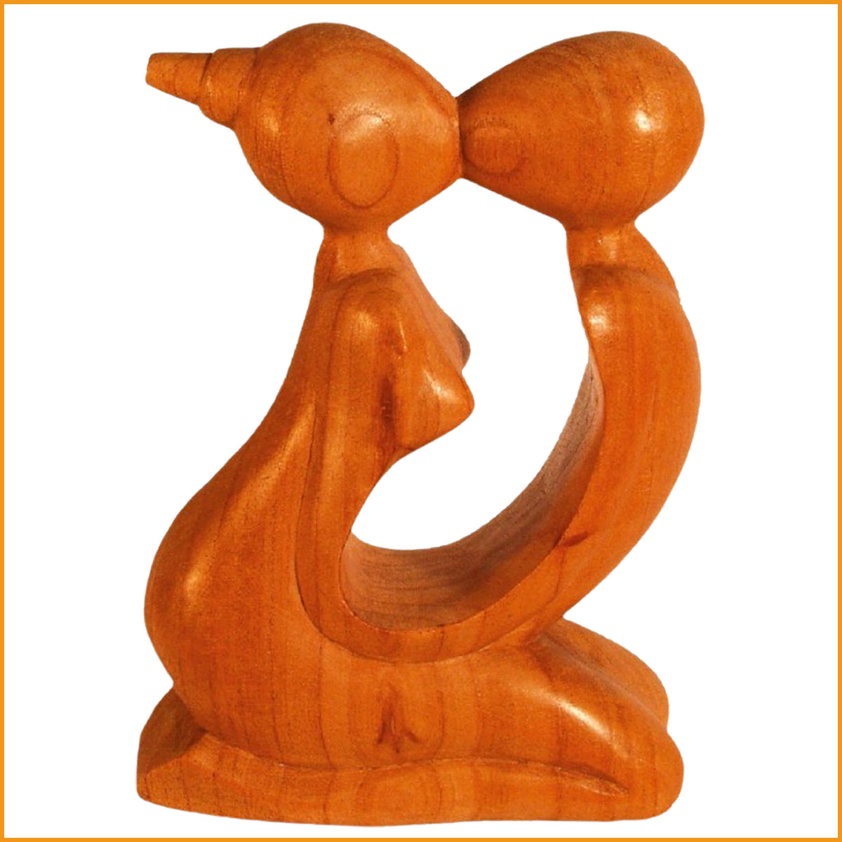 HOLZ SKULPTUR - Der Kuss - Feng Shui Figur - 15 cm - Deko Skulptur