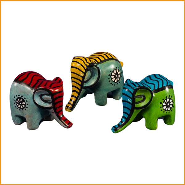 ELEFANTEN Figur - gefärbter Speckstein - Skulptur - ELEFANT