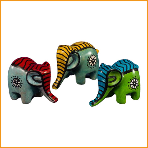 ELEFANTEN Figur - gefärbter Speckstein - Skulptur - ELEFANT