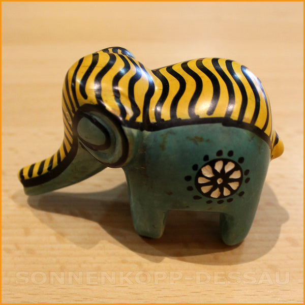 Deko Elefant bunt - blau gelb