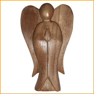 ENGEL Figur Holz 15 cm | Moderne Engel aus Holz | Engel Skulptur