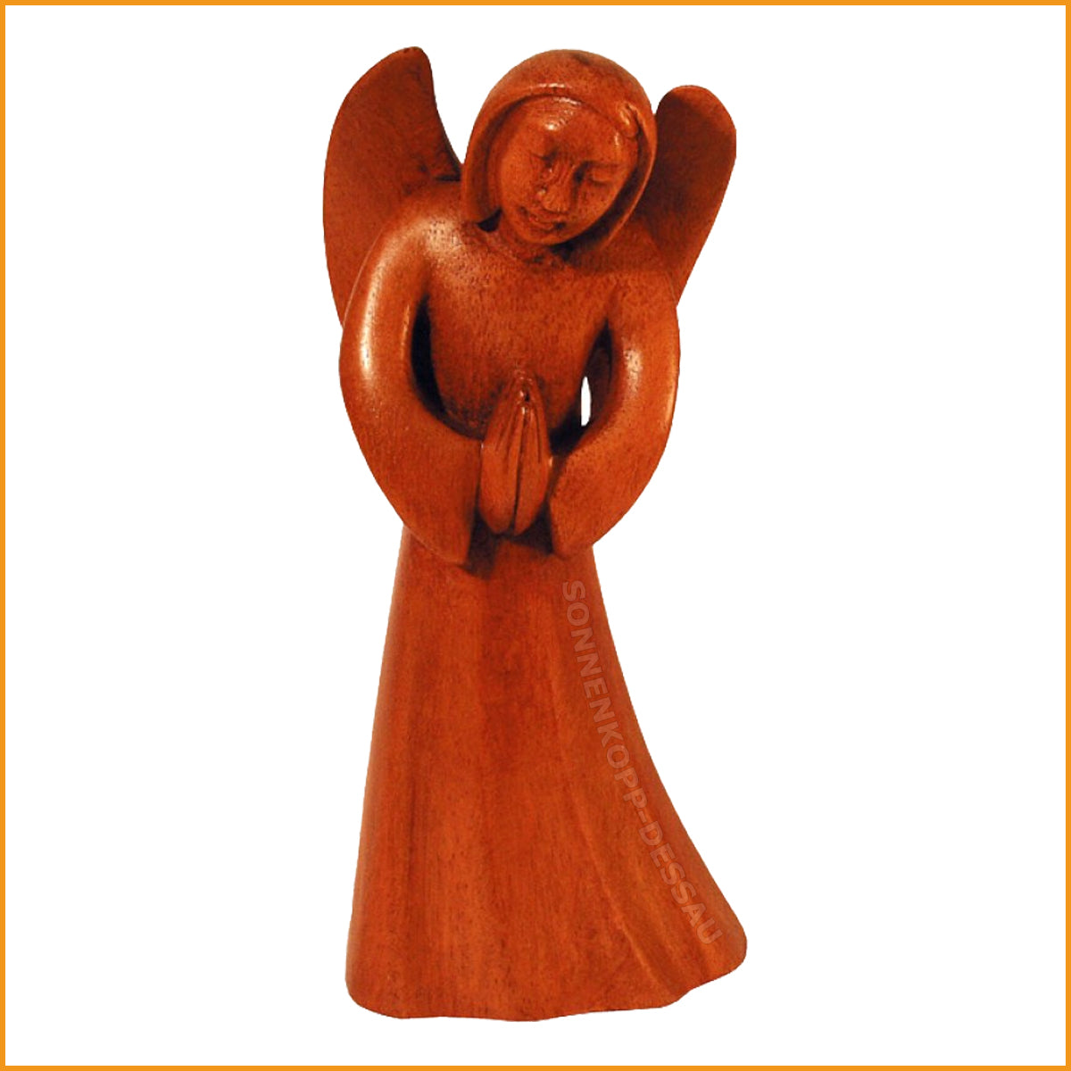 Betender ENGEL Hartholz - Schutzengel Figur Holz - Skulptur Holzengel