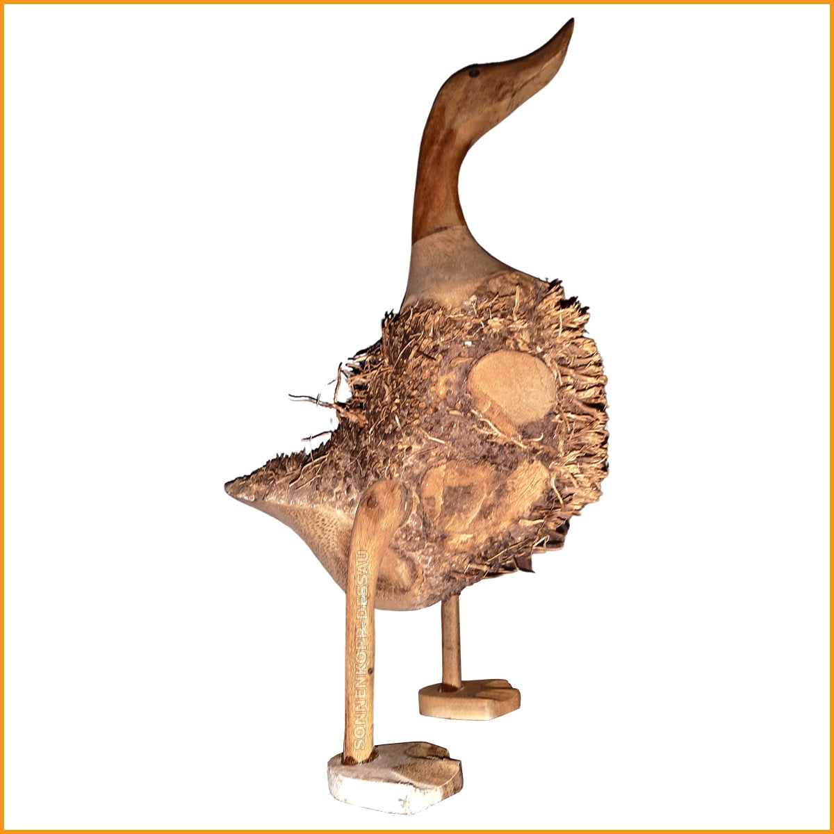 ENTE aus Bambuswurzel & Holz - Gartenfigur
