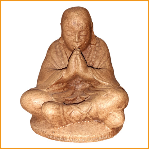 Skulptur betender Mönch - Figur Shaolin Mönch - Garten Figur sitzend