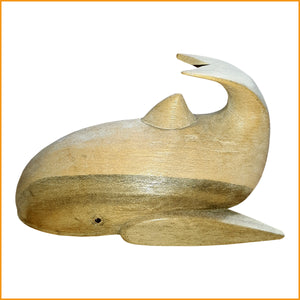 Deko Wal Holz | Wal Skulptur | Dekofigur Wal | Wal Figur Holz