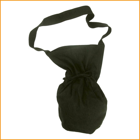 Schulterbeutel aus BAUMWOLLE - Innentasche mit Reißverschluß - schwarz