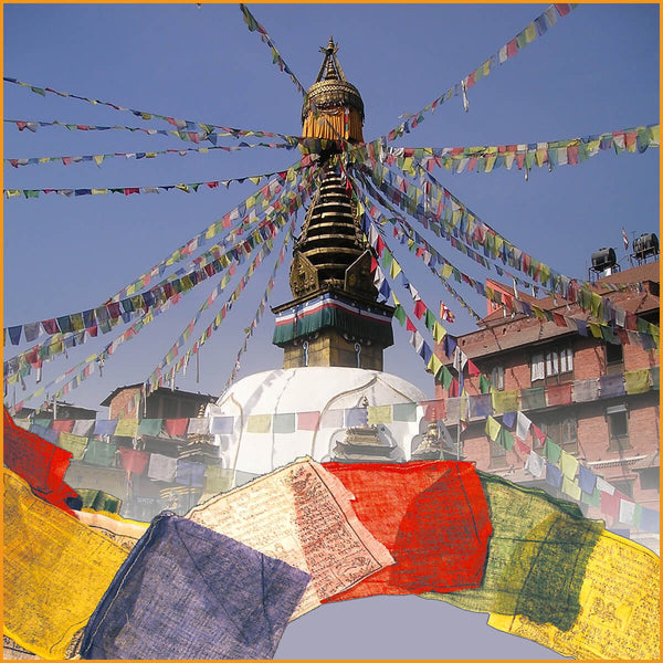 Tibetische Gebetsfahne - Bedeutung - traditionelle kleine Gebetsfahnen