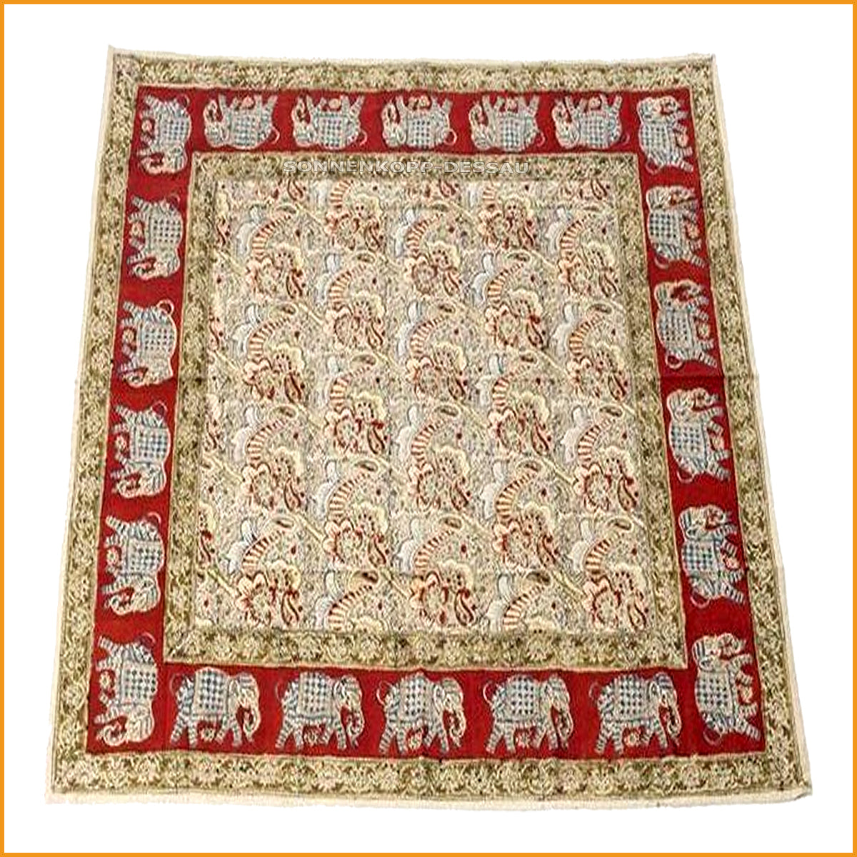 Tischdecke 130 x 90 cm | Kalamkari Decke | Wandbehang Handarbeit