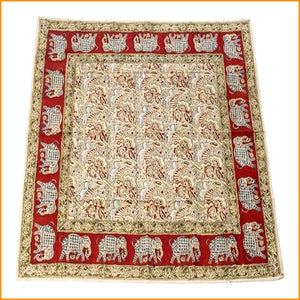 Tischdecke 130 x 90 cm | Kalamkari Decke | Wandbehang Handarbeit
