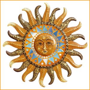 Sonnenspiegel gold | Wandspiegel Sonnenform | Feng Shui Sonne