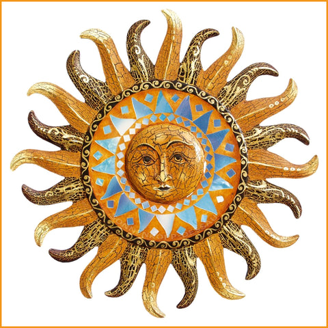 Sonnenspiegel gold | Wandspiegel Sonnenform | Feng Shui Sonne