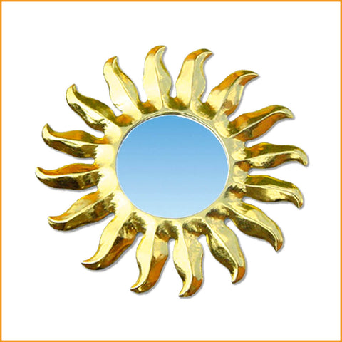 Wandspiegel - GOLDENE SONNE - Feng Shui Spiegel - 20 cm