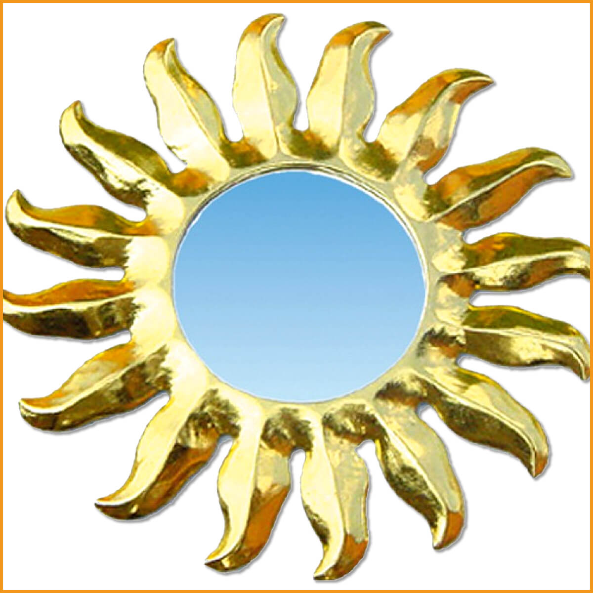 Wandspiegel Feng Shui - STRAHLENDE SONNE GOLD Spiegel 40 cm