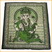 TAGESDECKE - Ganesha - WANDBEHANG - Ganesh - Baumwolle - grün (Motiv hoch o. quer)