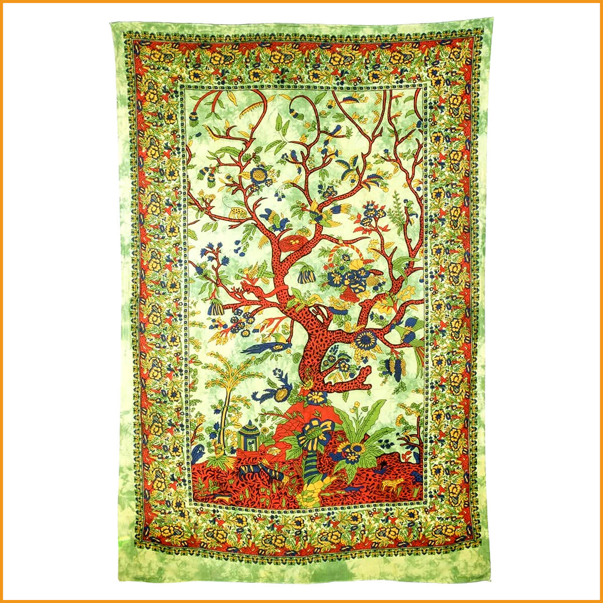 WANDBEHANG Baum des Lebens BAUMWOLLE Bettcover Sofaüberwurf LEBENSBAUM